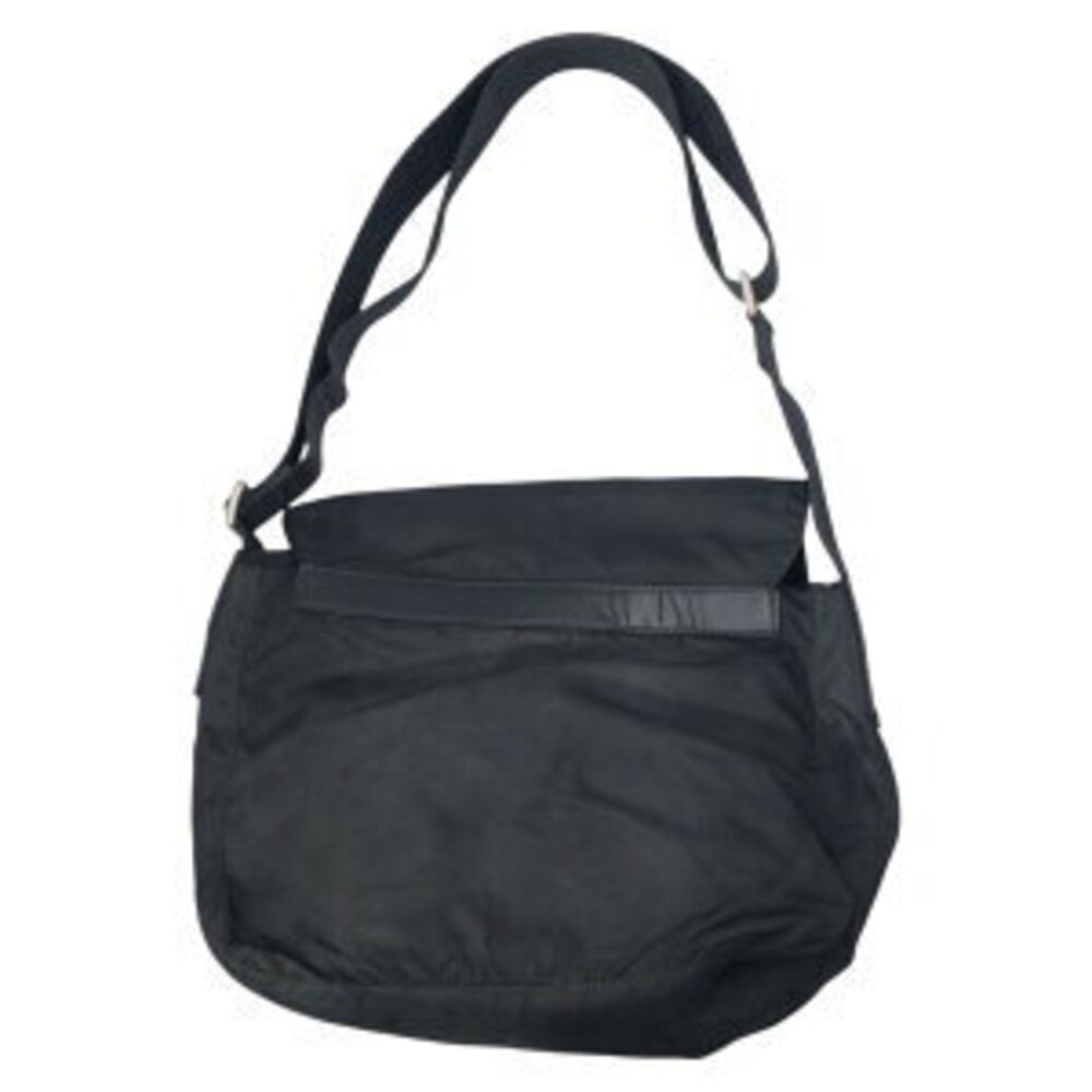 Prada triangle black nylon bag logo shoulder Tessuto